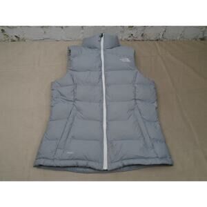 The North Face 700 Women's Light Gray Puffer Vest size small has down